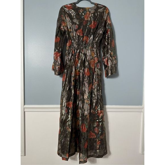 New Anthropologie Caballero Deep V-Neck Maxi Dress Size Small - Picture 7 of 9
